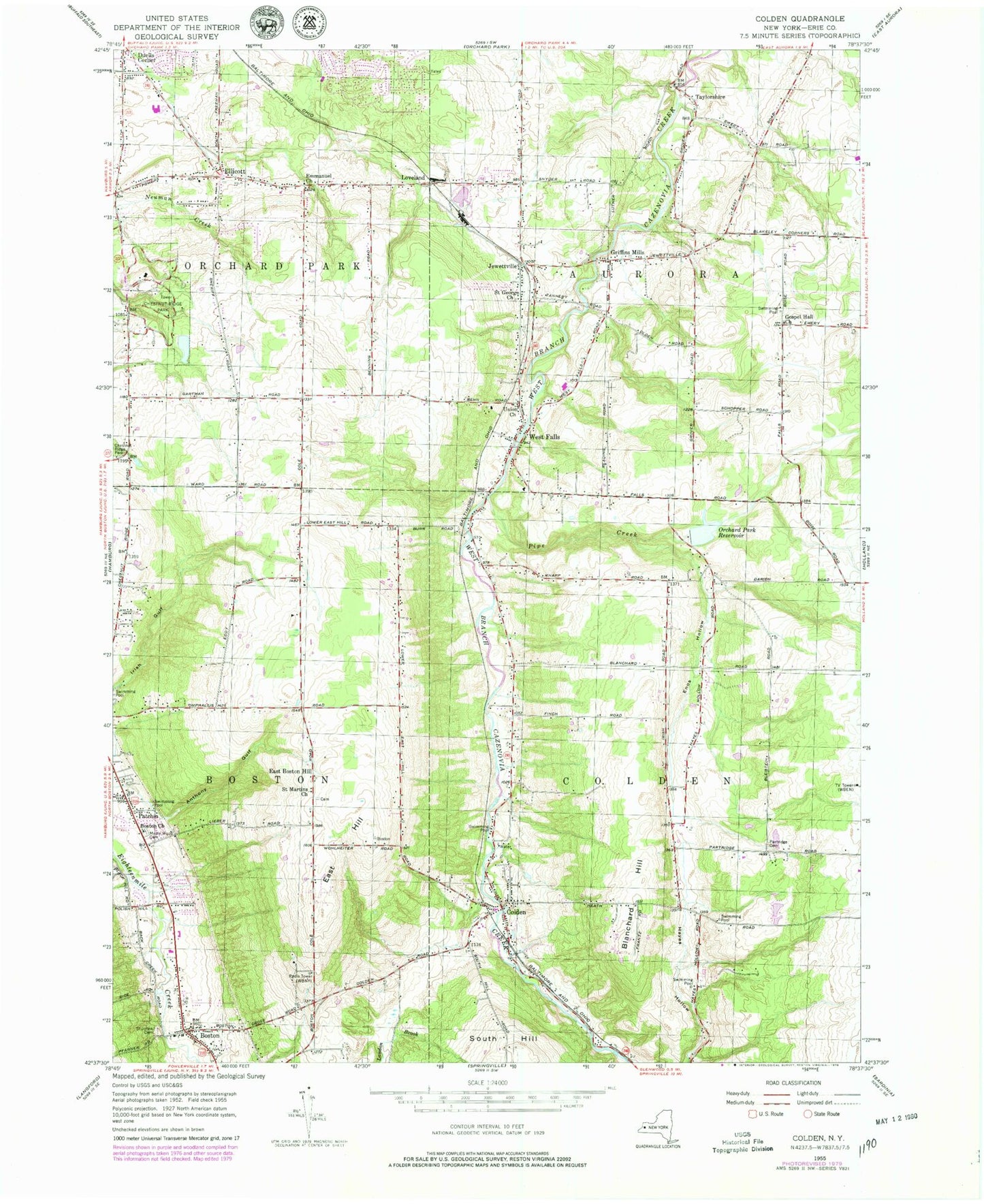 Classic USGS Colden New York 7.5'x7.5' Topo Map Image