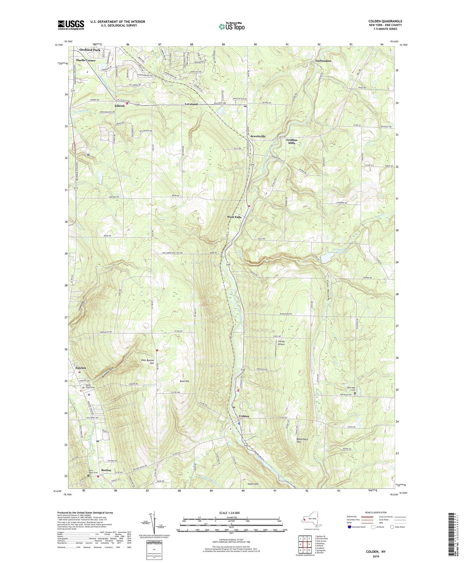 Colden New York US Topo Map Image
