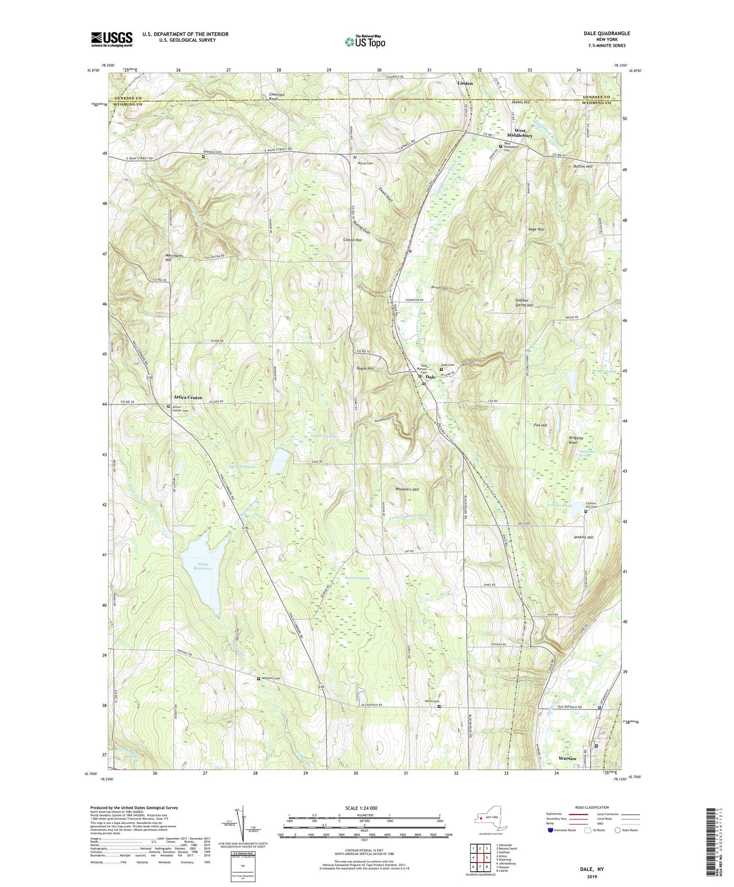 Dale New York US Topo Map Image
