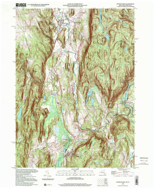Classic USGS Dover Plains New York 7.5'x7.5' Topo Map Image