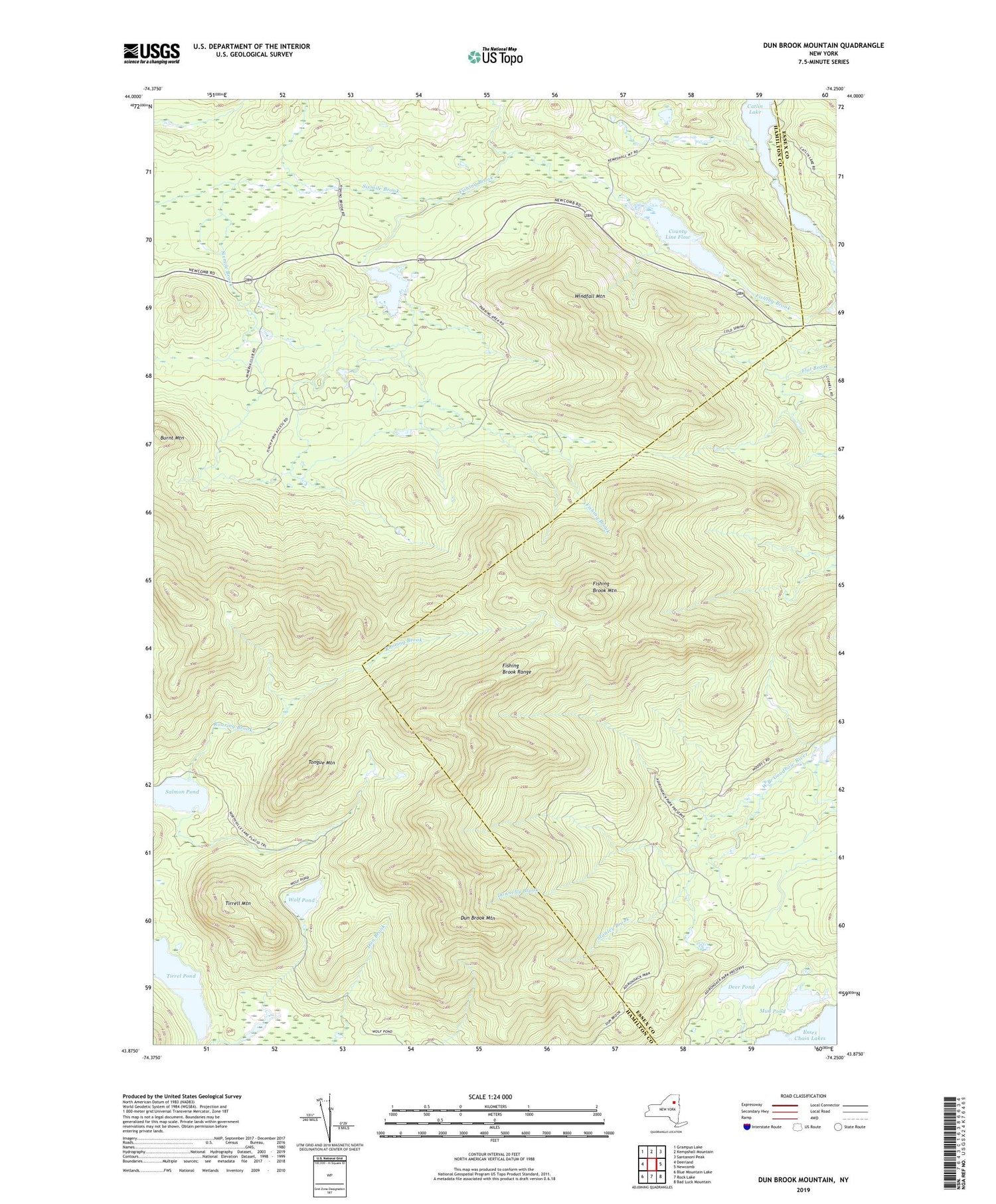 Dun Brook Mountain New York US Topo Map Image