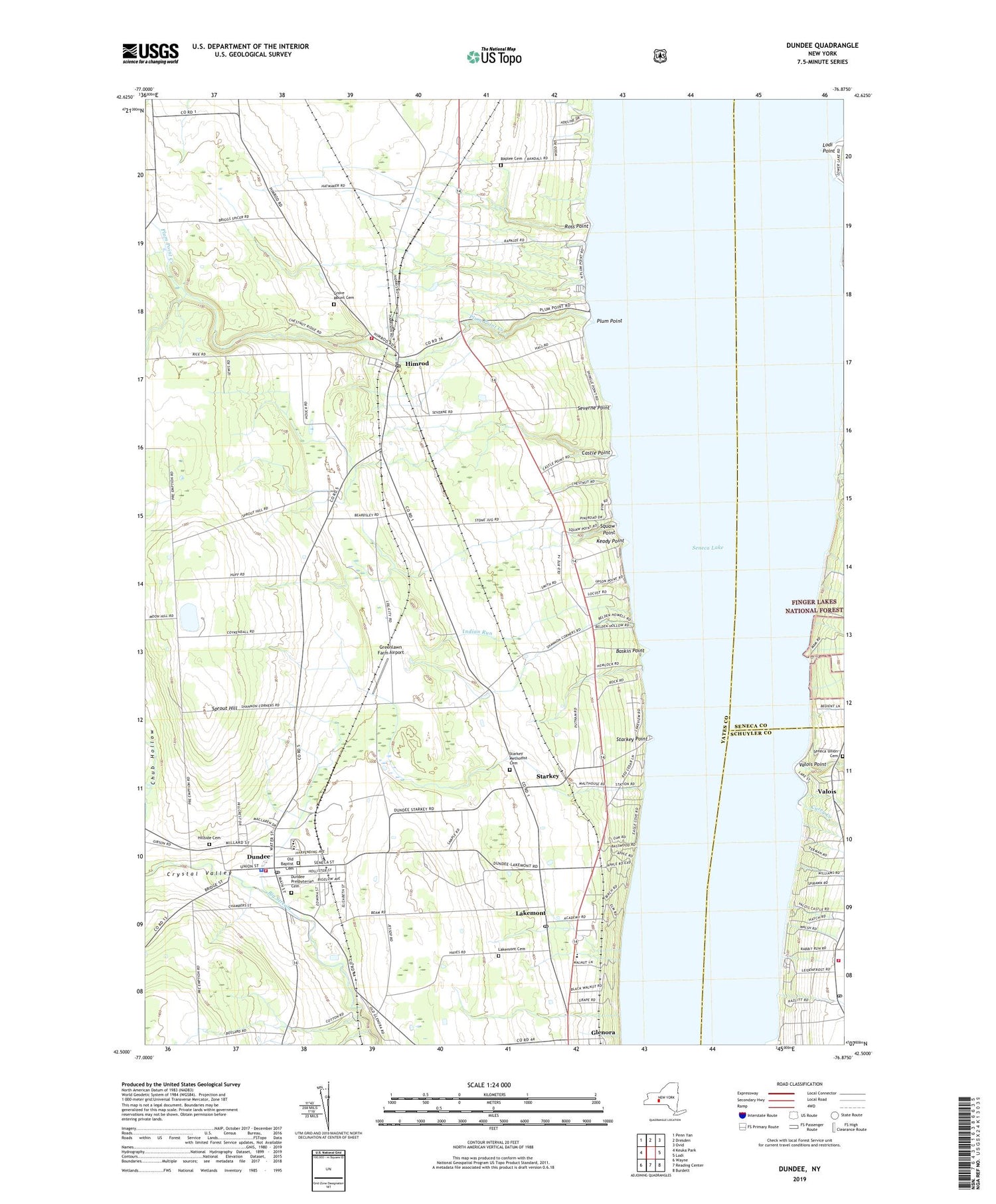 Dundee New York US Topo Map Image