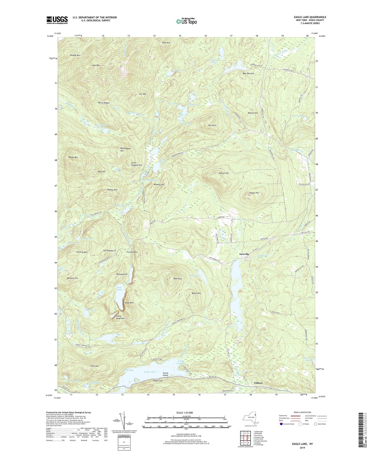 Eagle Lake New York US Topo Map Image
