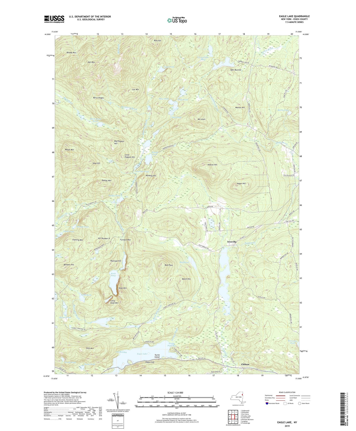 Eagle Lake New York US Topo Map Image