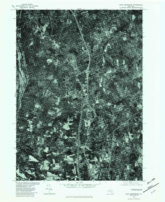Classic USGS East Greenbush New York 7.5'x7.5' Topo Map Image