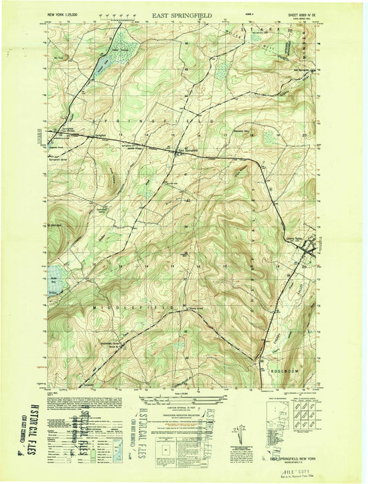 Classic USGS East Springfield New York 7.5'x7.5' Topo Map Image