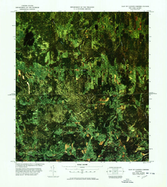 Classic USGS East of Cannon Corners Station New York 7.5'x7.5' Topo Map Image