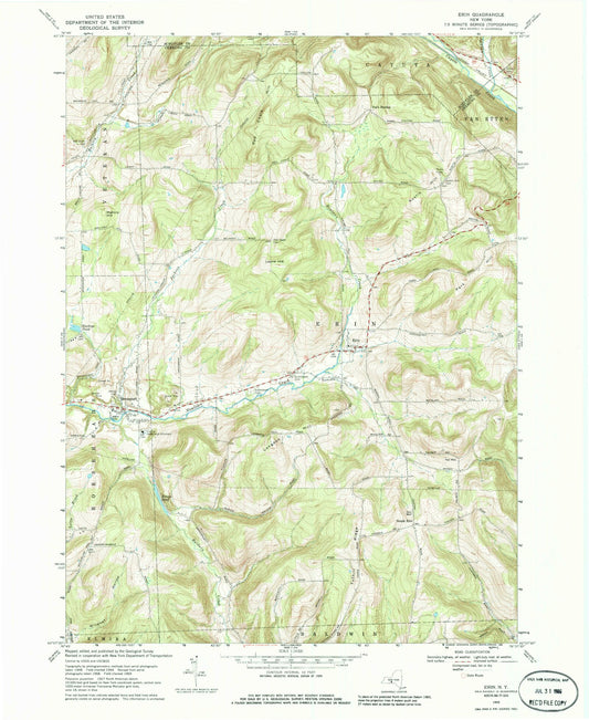 Classic USGS Erin New York 7.5'x7.5' Topo Map Image