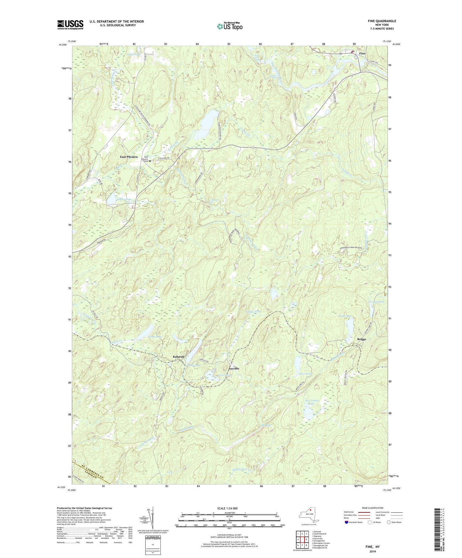 Fine New York US Topo Map Image