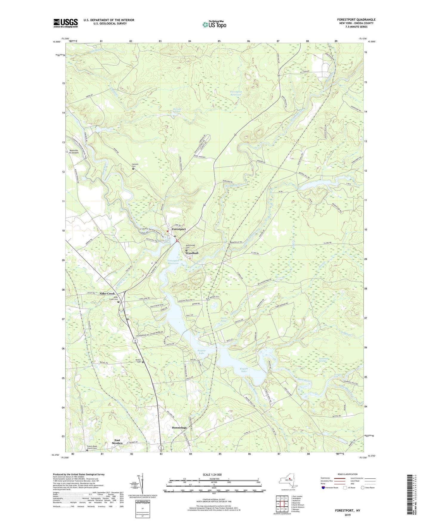 Forestport New York US Topo Map Image