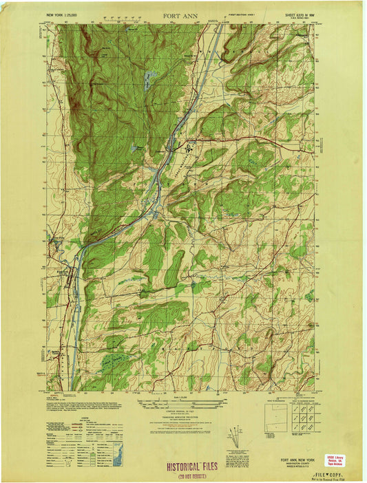 Classic USGS Fort Ann New York 7.5'x7.5' Topo Map Image