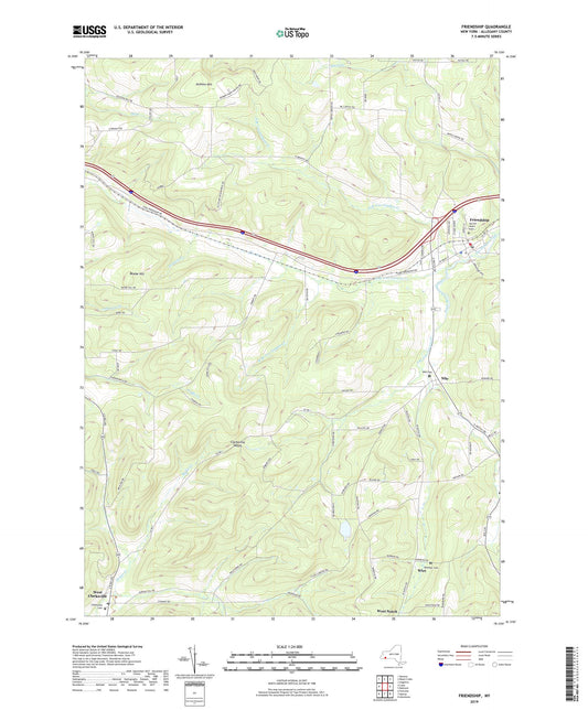 Friendship New York US Topo Map Image