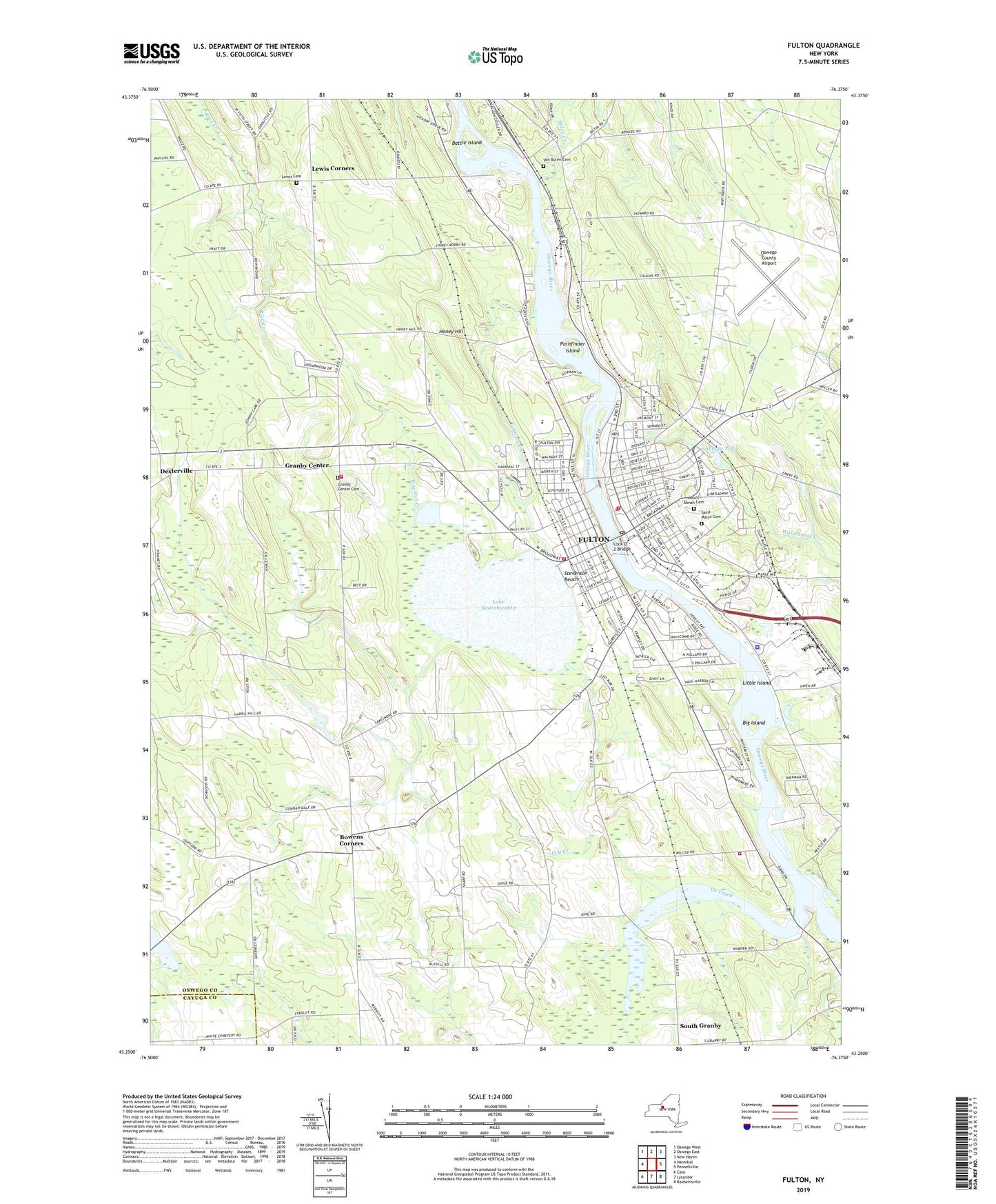 Fulton New York US Topo Map Image