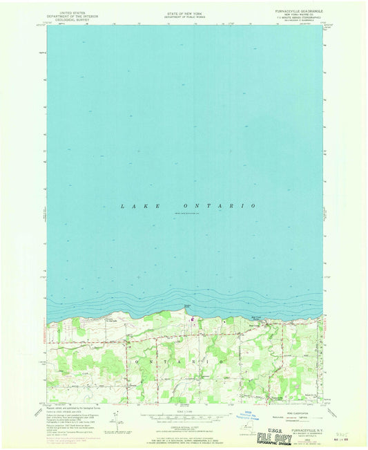 Classic USGS Furnaceville New York 7.5'x7.5' Topo Map Image