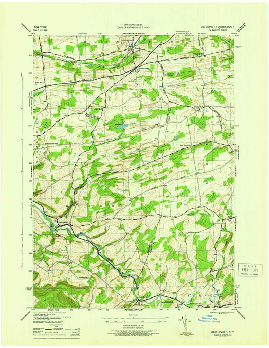 Classic USGS Gallupville New York 7.5'x7.5' Topo Map Image