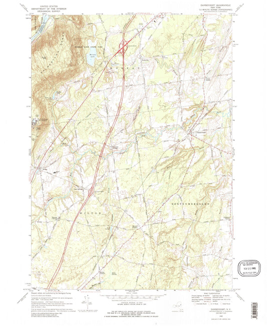 Classic USGS Gansevoort New York 7.5'x7.5' Topo Map Image