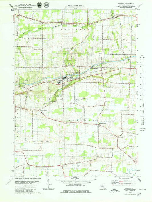 Classic USGS Gasport New York 7.5'x7.5' Topo Map Image