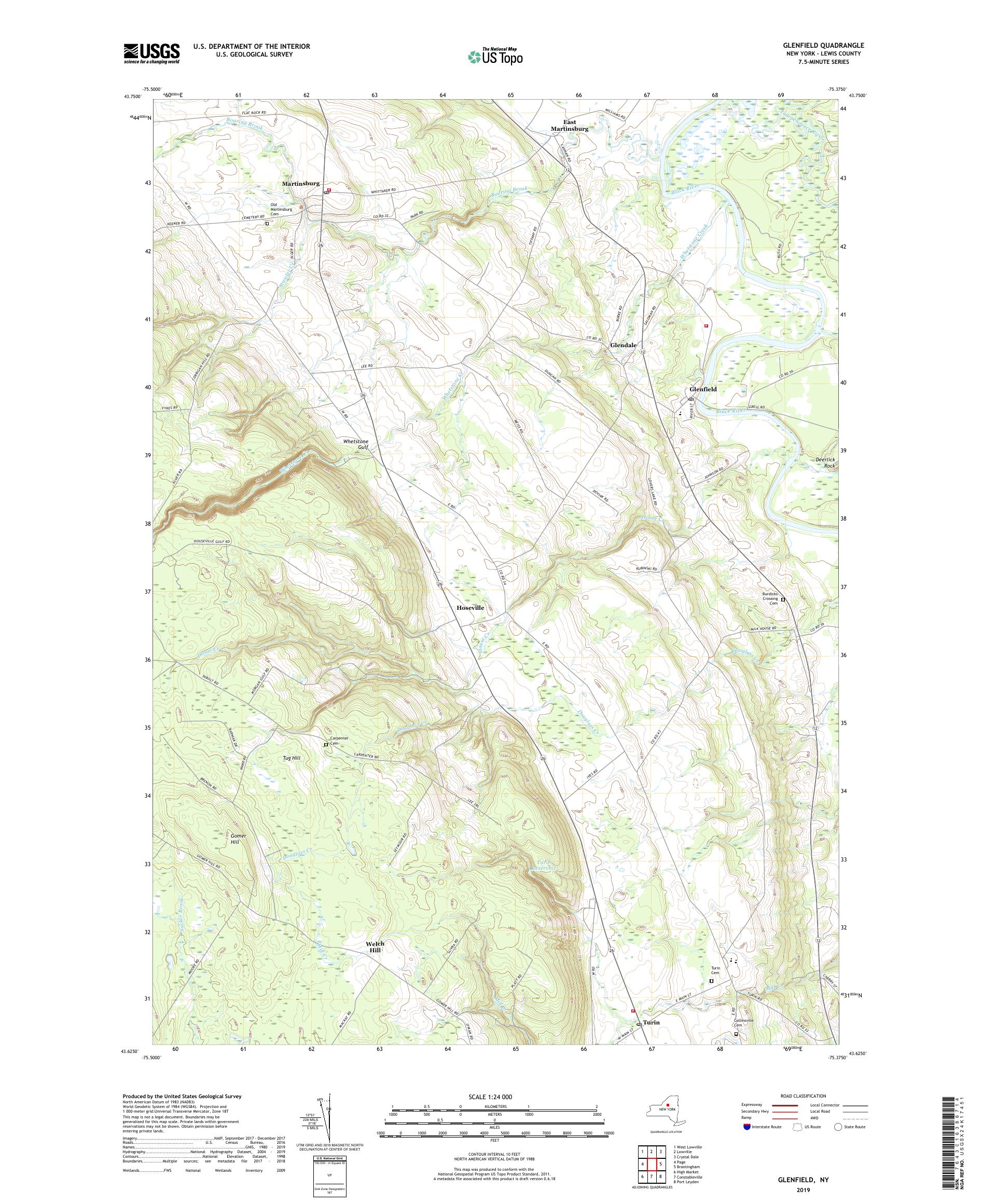 Glenfield New York US Topo Map MyTopo Map Store