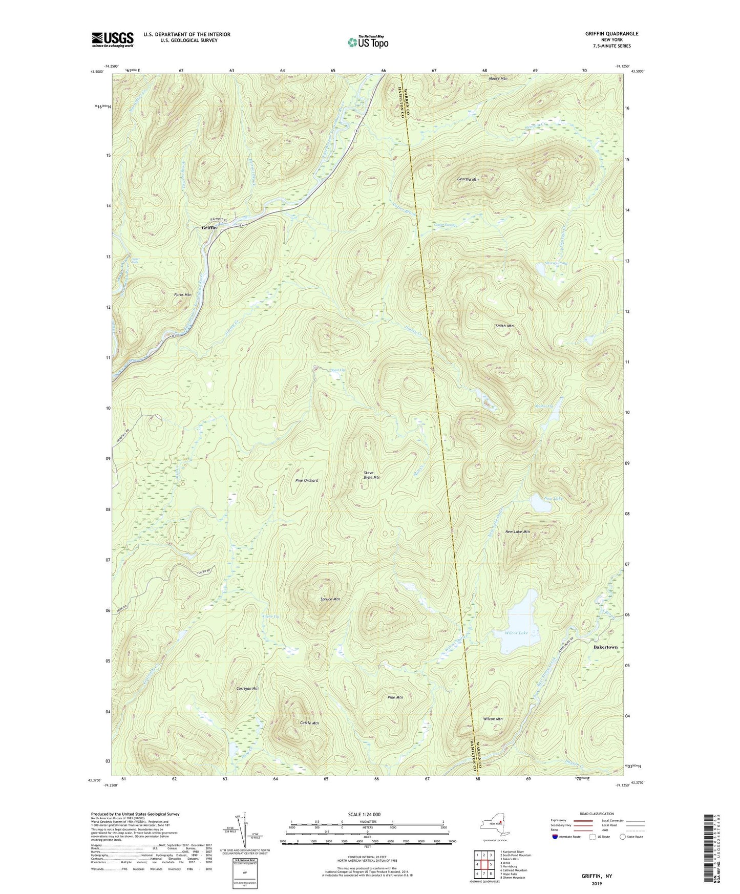 Griffin New York US Topo Map Image