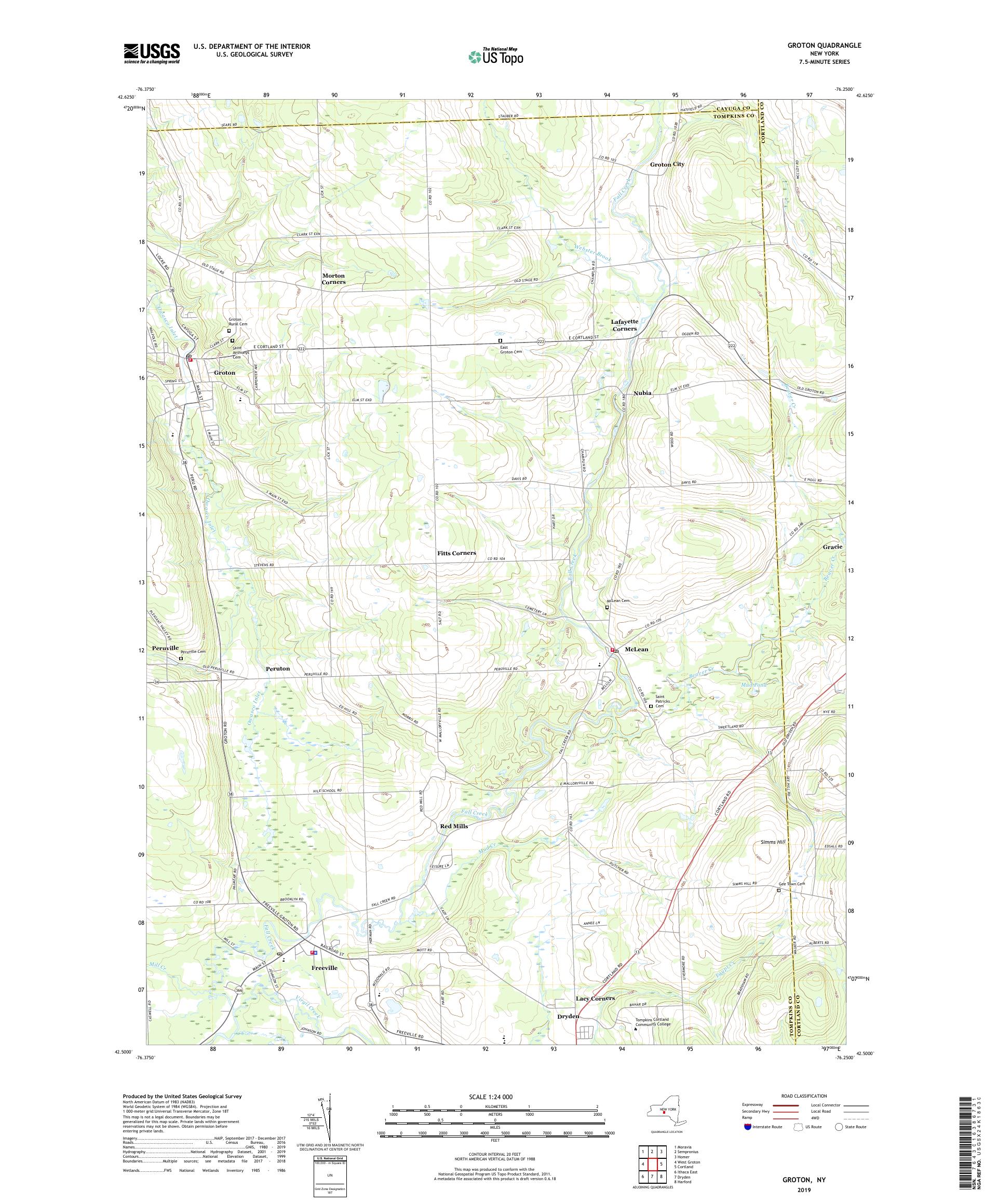 Groton New York US Topo Map – MyTopo Map Store