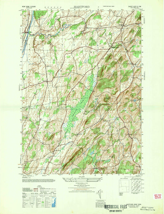 Classic USGS Hartford New York 7.5'x7.5' Topo Map Image