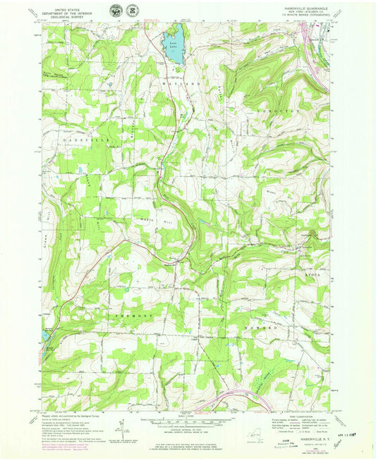 Classic USGS Haskinville New York 7.5'x7.5' Topo Map Image