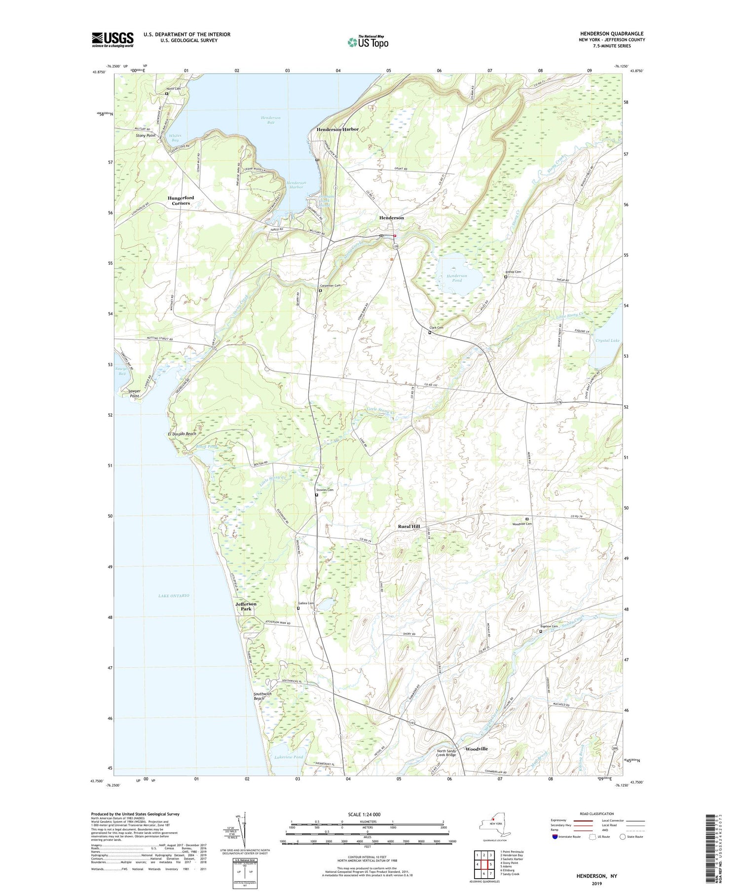 Henderson New York US Topo Map Image