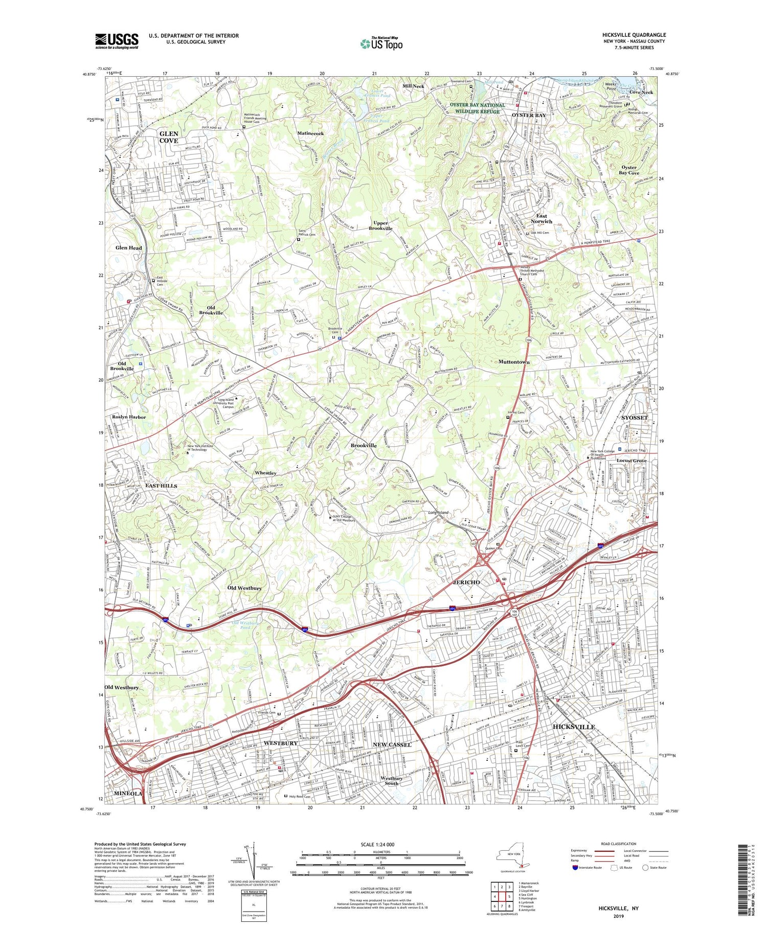 Hicksville New York US Topo Map Image
