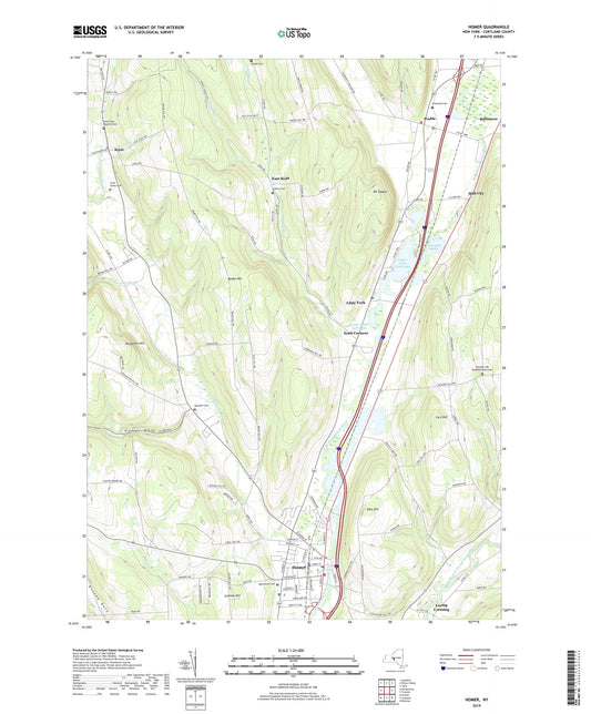 Homer New York US Topo Map Image