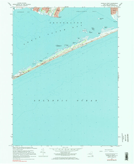 Classic USGS Howells Point New York 7.5'x7.5' Topo Map Image