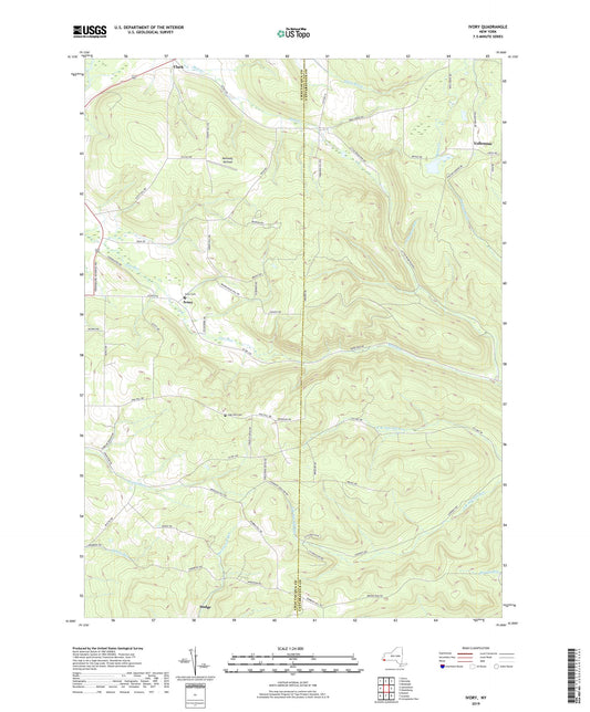Ivory New York US Topo Map Image