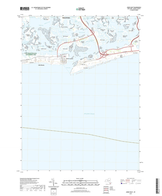 Jones Inlet New York US Topo Map Image
