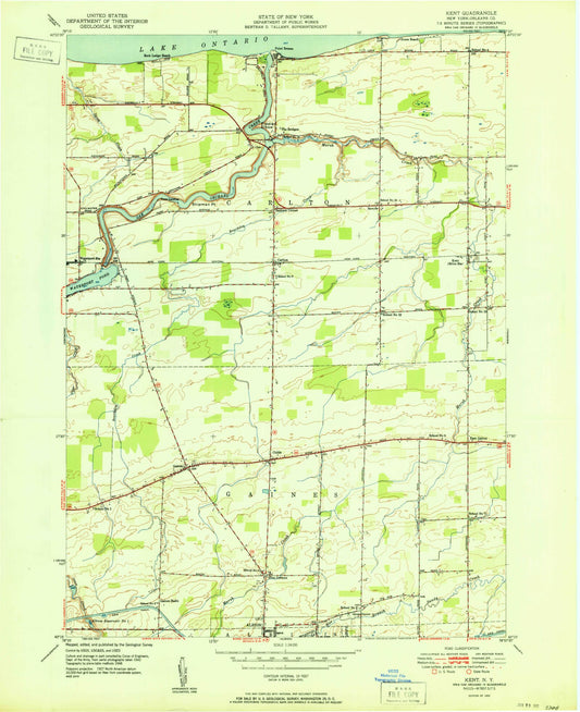 Classic USGS Kent New York 7.5'x7.5' Topo Map Image