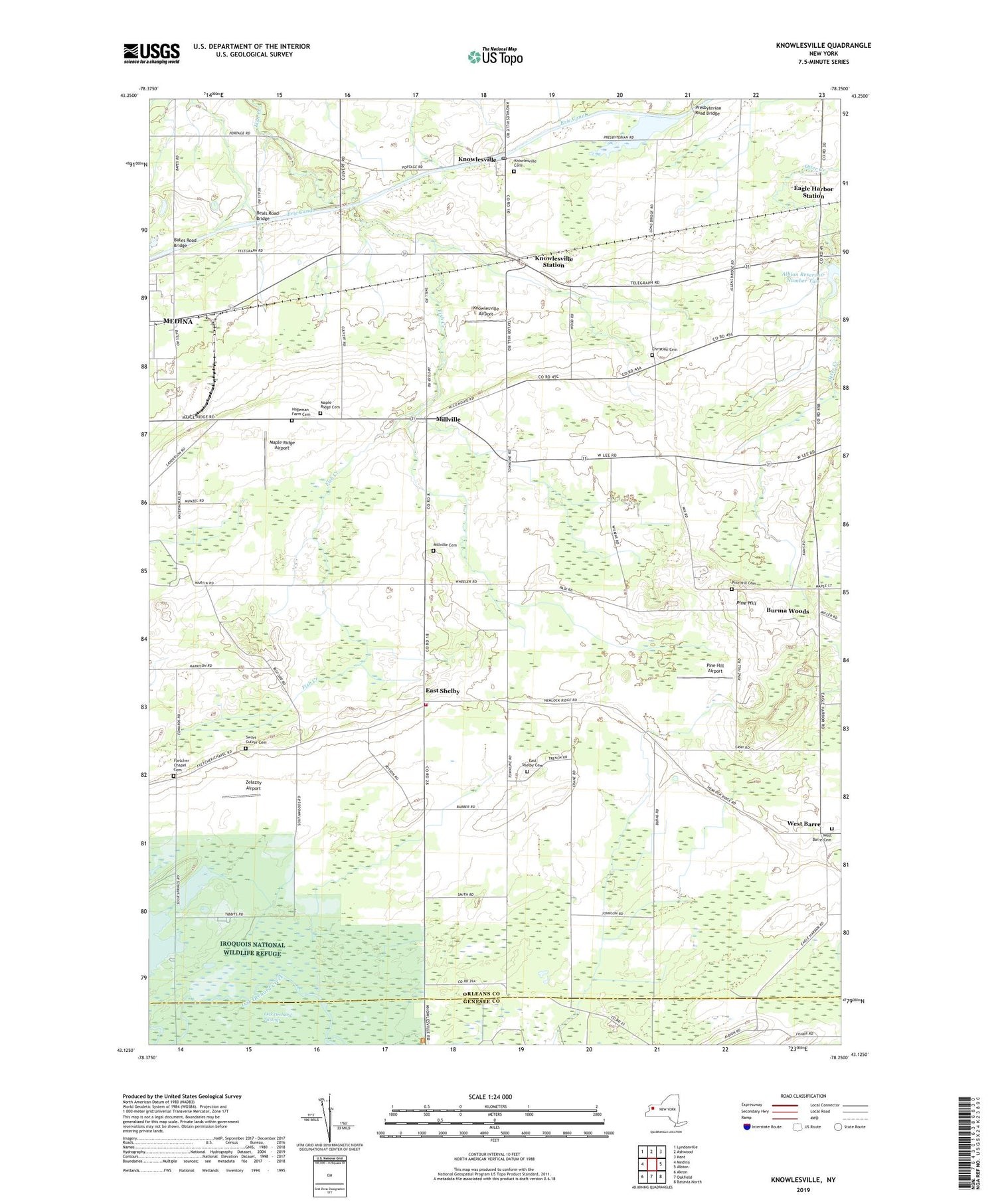 Knowlesville New York US Topo Map Image