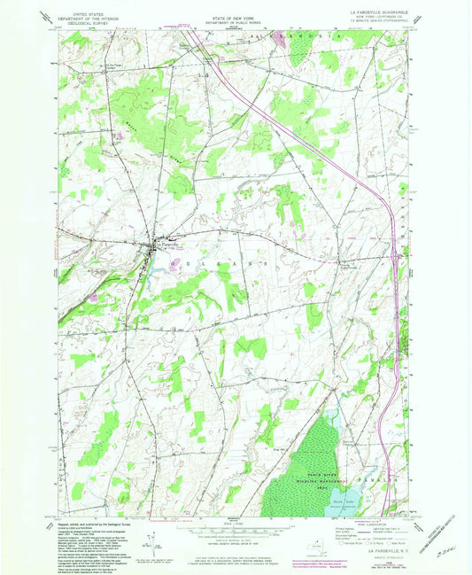 Classic USGS La Fargeville New York 7.5'x7.5' Topo Map Image