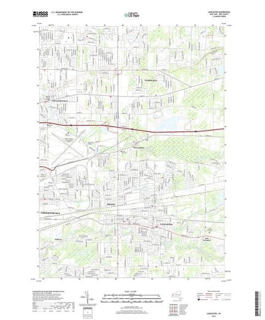 Lancaster New York US Topo Map Image