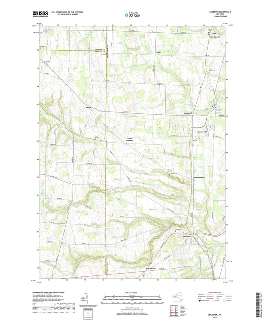 Leicester New York US Topo Map Image