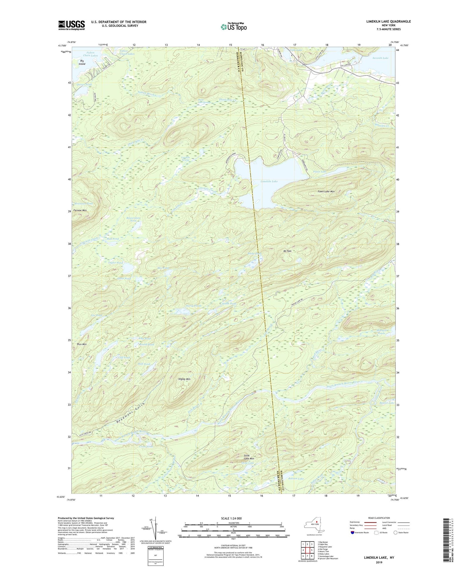 Limekiln Lake New York US Topo Map Image