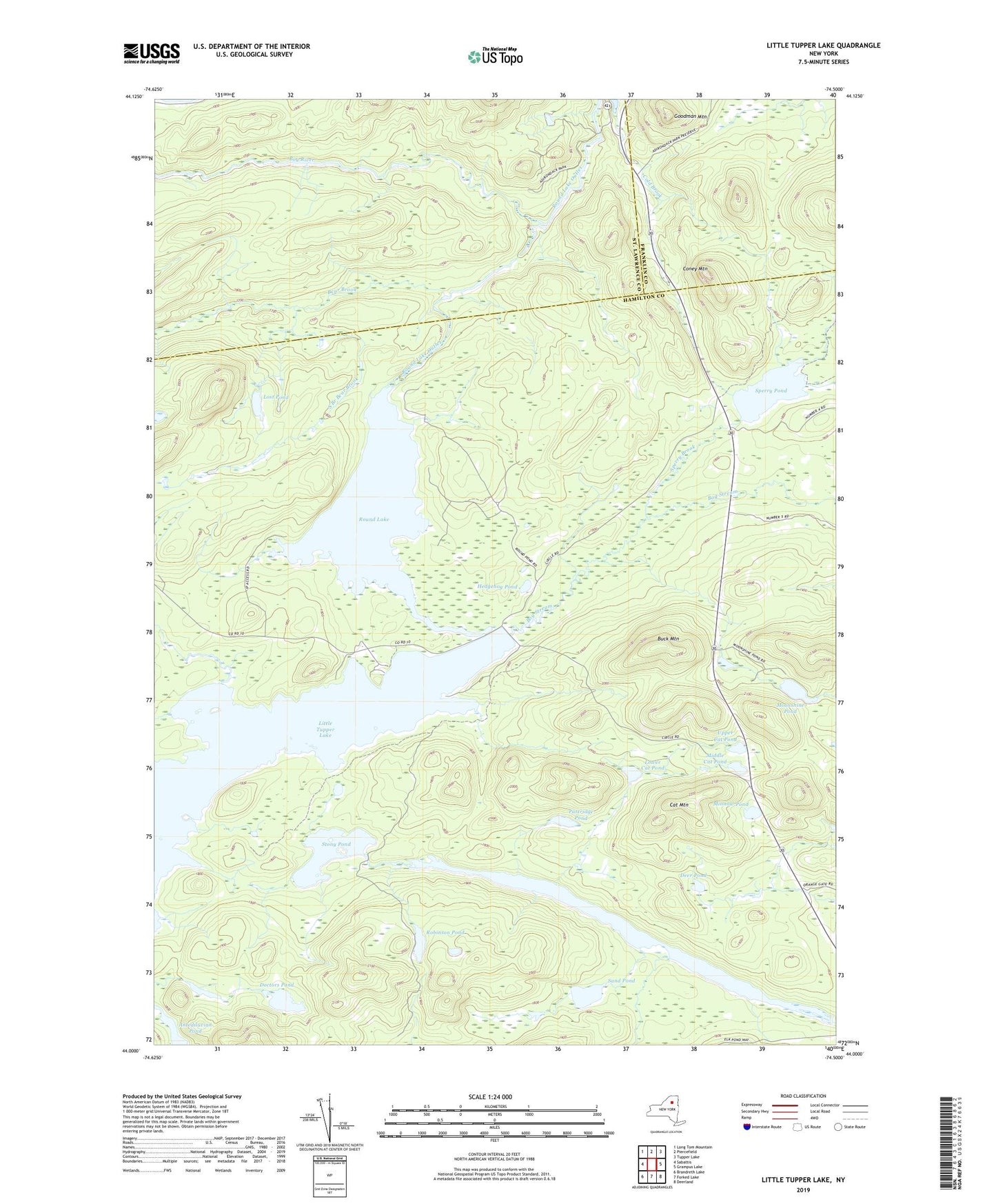 Little Tupper Lake New York US Topo Map Image