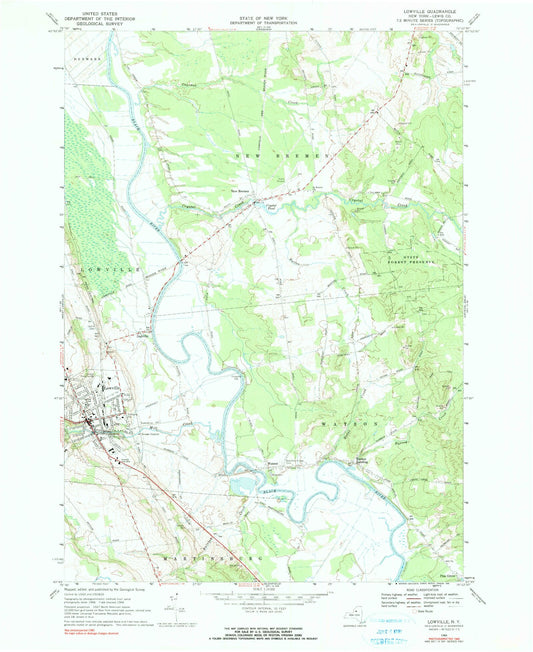 Classic USGS Lowville New York 7.5'x7.5' Topo Map Image