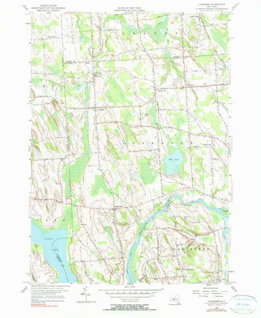 Classic USGS Lysander New York 7.5'x7.5' Topo Map Image