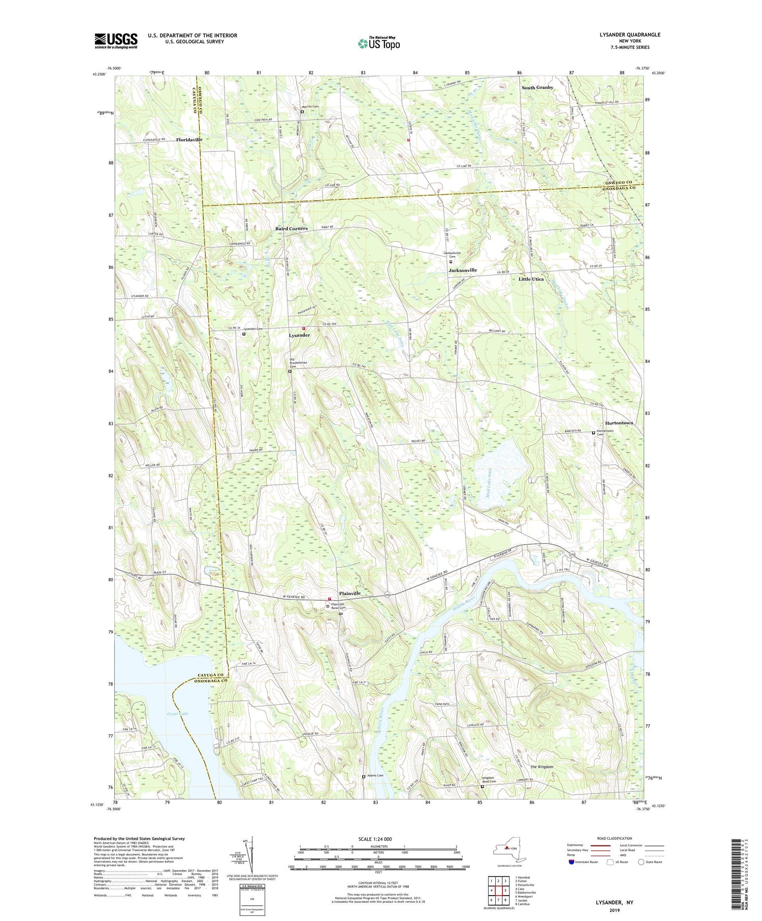 Lysander New York US Topo Map Image