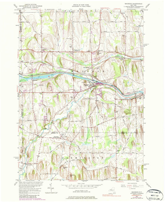 Classic USGS Macedon New York 7.5'x7.5' Topo Map Image