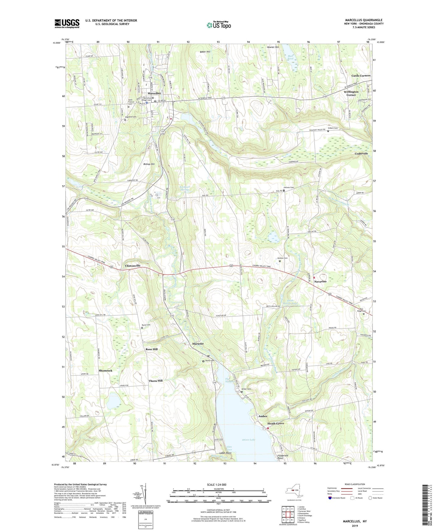 Marcellus New York US Topo Map Image