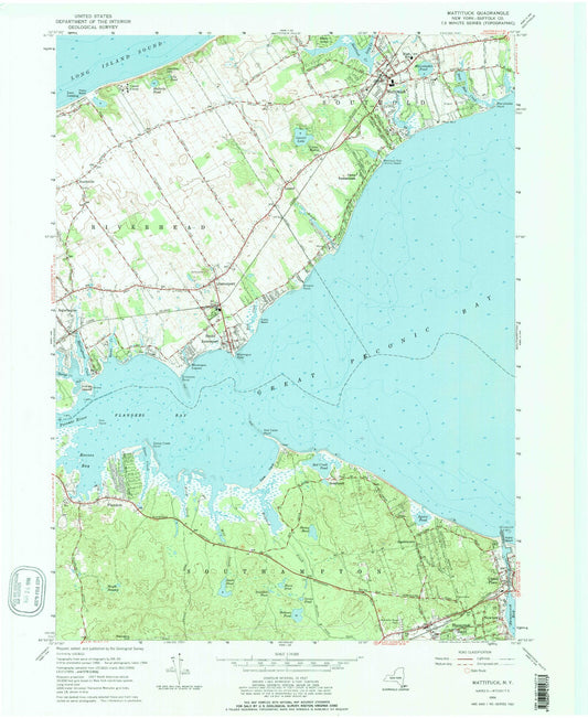 Classic USGS Mattituck New York 7.5'x7.5' Topo Map Image