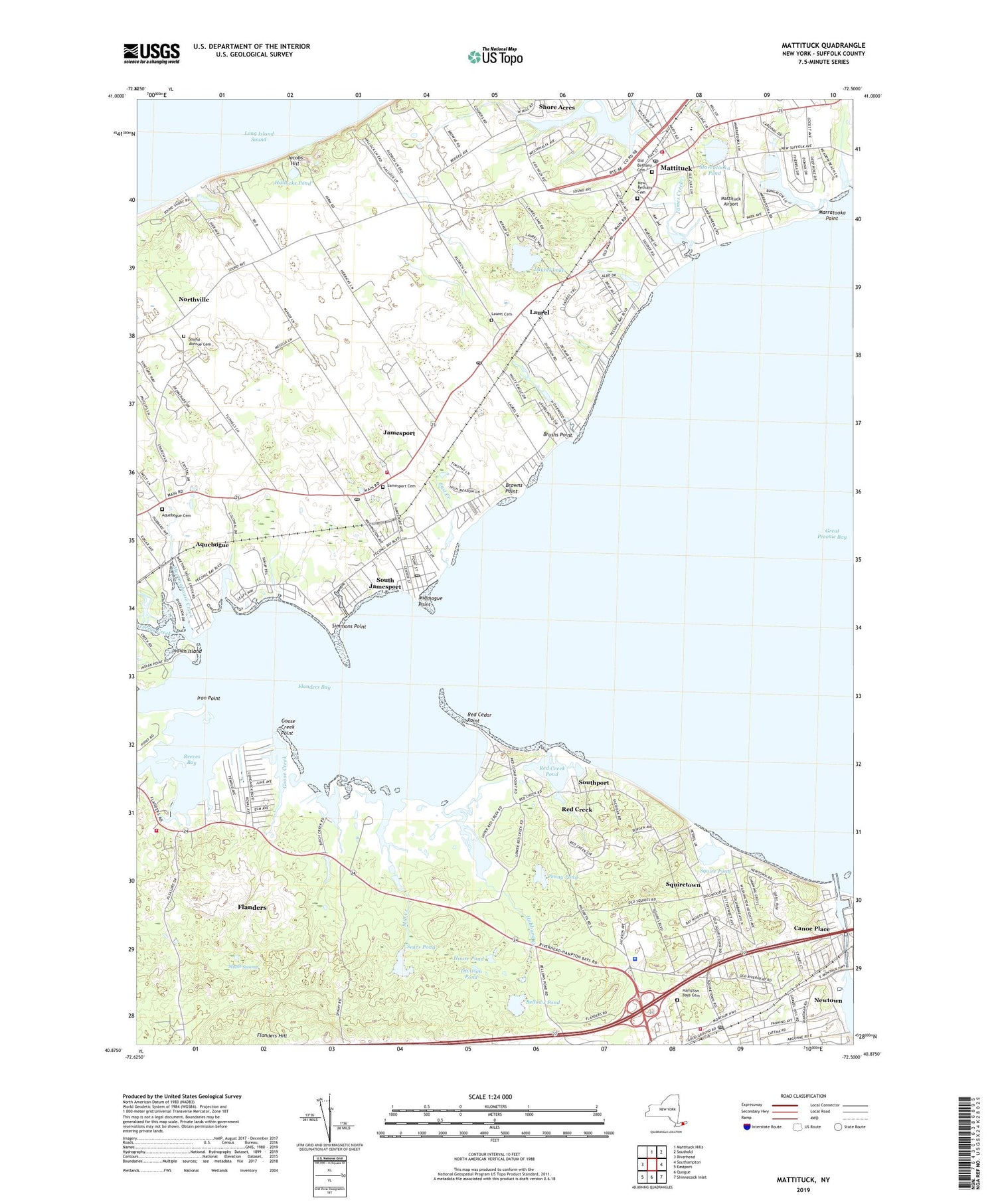Mattituck New York US Topo Map Image
