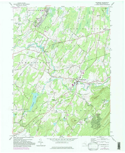Classic USGS Maybrook New York 7.5'x7.5' Topo Map Image