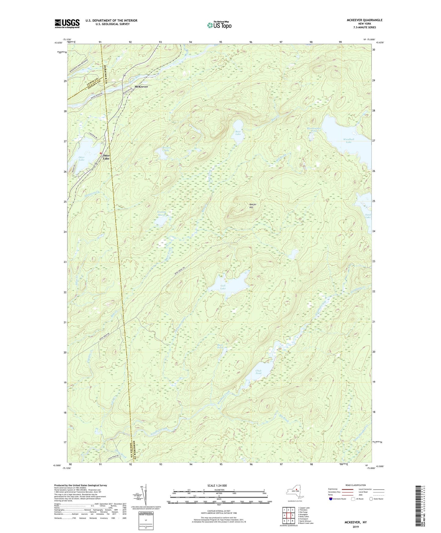 McKeever New York US Topo Map Image