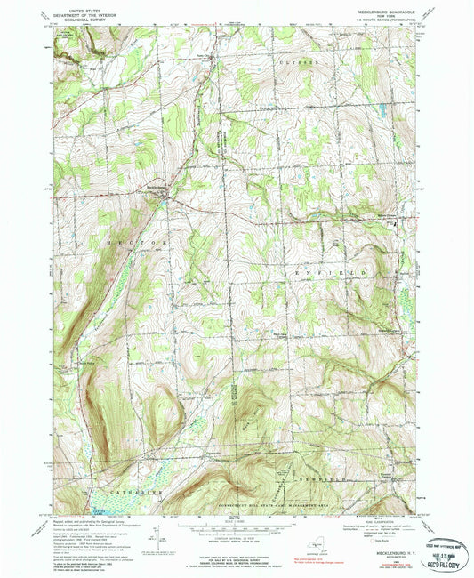 Classic USGS Mecklenburg New York 7.5'x7.5' Topo Map Image