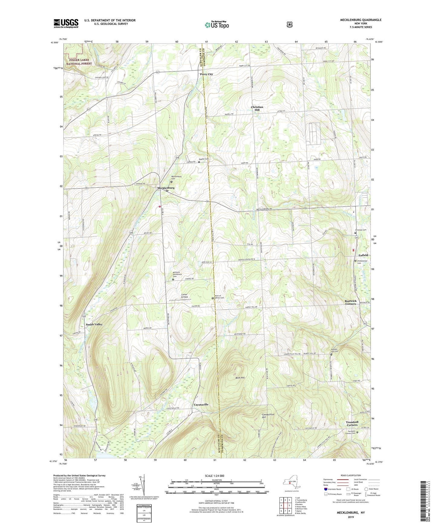 Mecklenburg New York US Topo Map Image